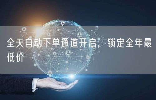 全天自动下单通道开启，锁定全年最低价