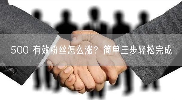 500 有效粉丝怎么涨？简单三步轻松完成
