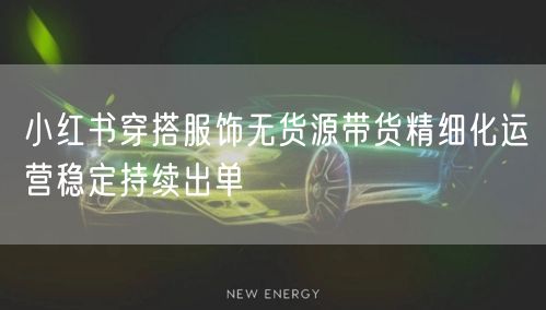 小红书穿搭服饰无货源带货精细化运营稳定持续出单