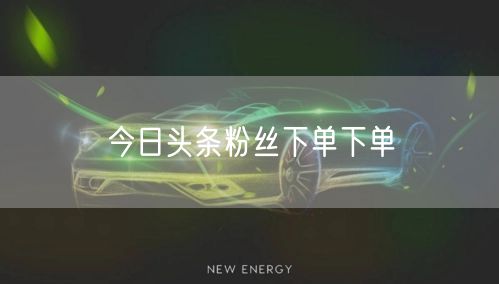 今日头条粉丝下单下单